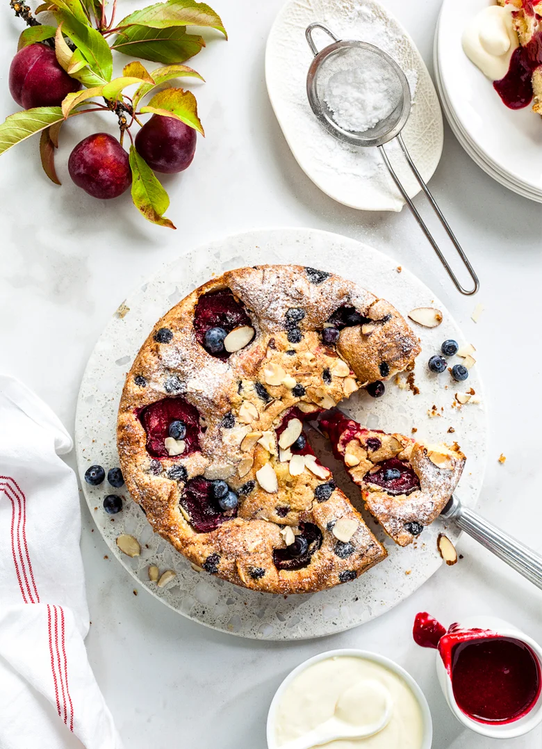 The Food Union - Blood Plum & Blueberry Cake