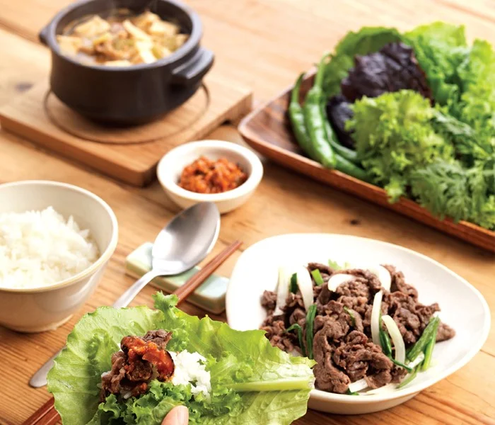 Bulgogi - Stripped or shredded beef marinated with soy sauce-based condiments and grilled.