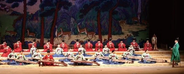 Performance of Yeomillak (“Joy of the People”), court music composed during the reign of King Sejong in the 15th century.