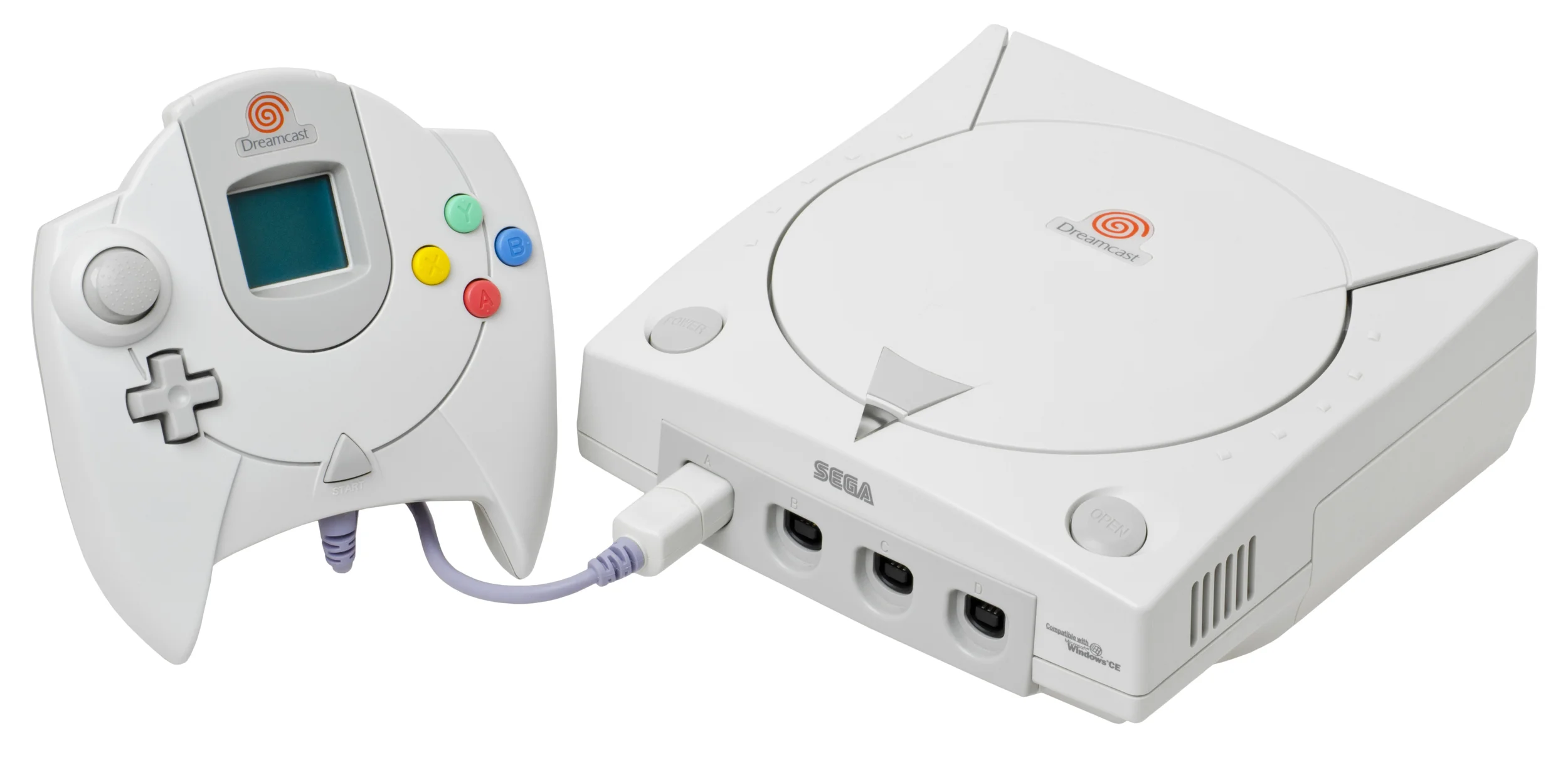 The DC is a slick-looking console. However, the single analog stick on the controller was a massive mistake that frequently interferes with gameplay. Original image .