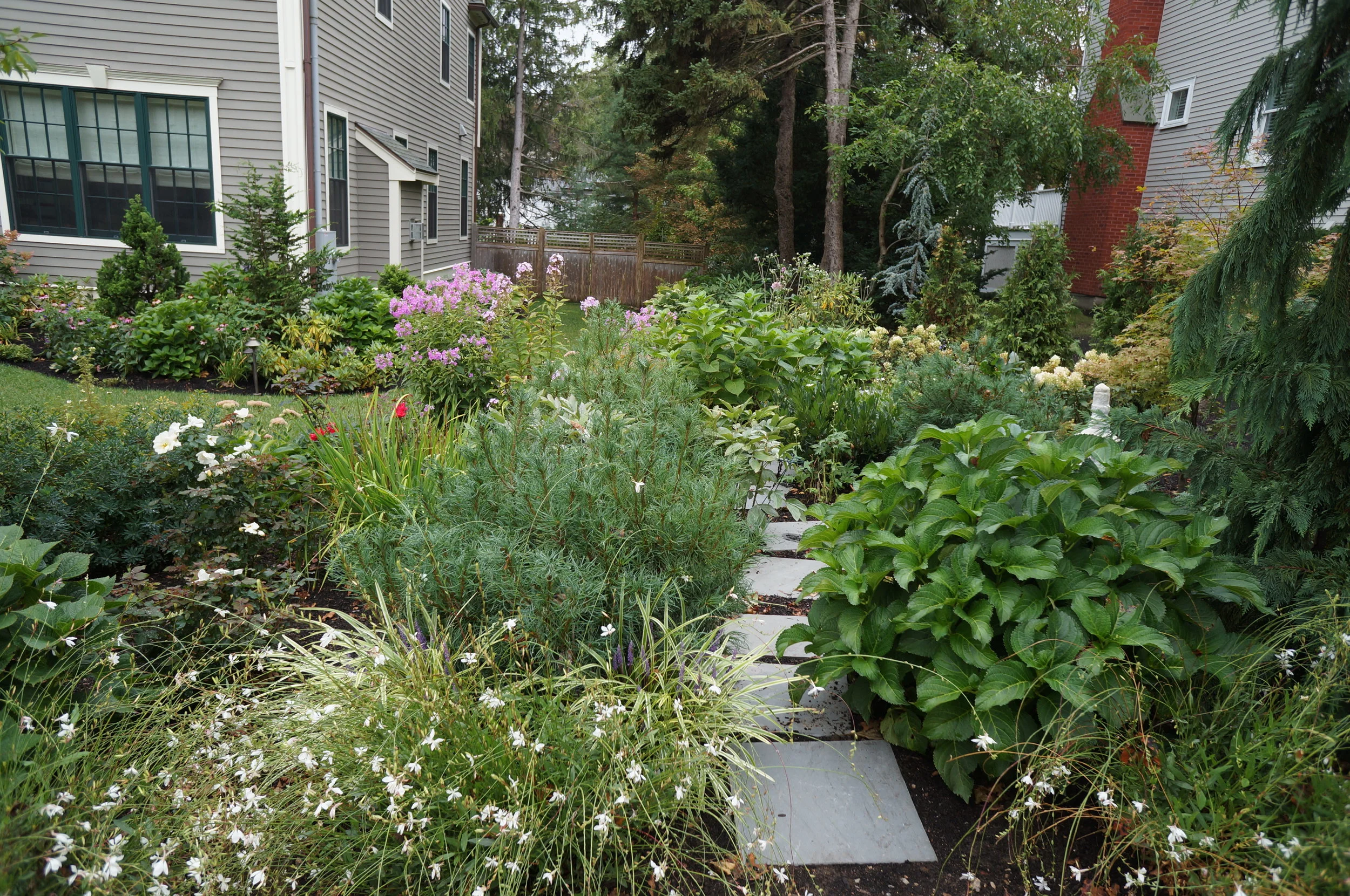  We cut the original walkway into small pieces to create a path through the garden. It easier to create flow and structure when working with a pathway. 
