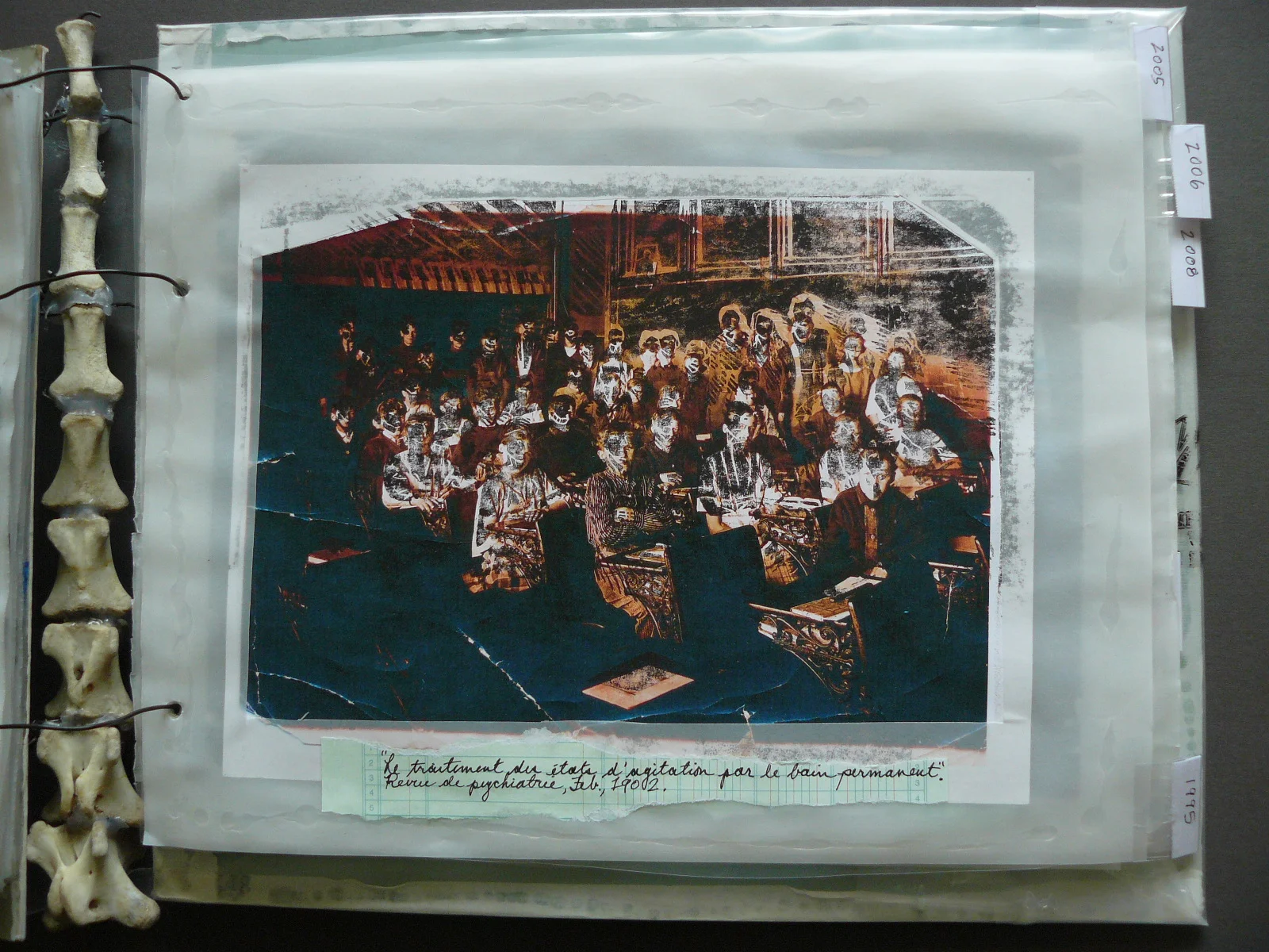 All that (i am), 2010 (detail). Artist book: linoprint, laser print, mixed media.