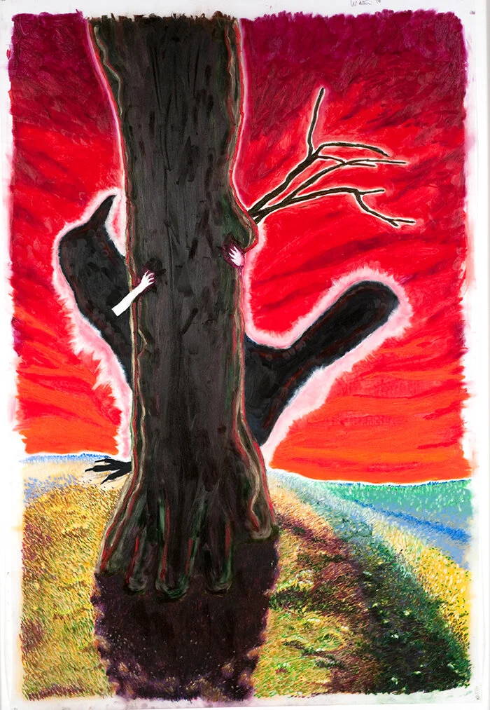 Raven, 2010. Oil pastel on polyester film.