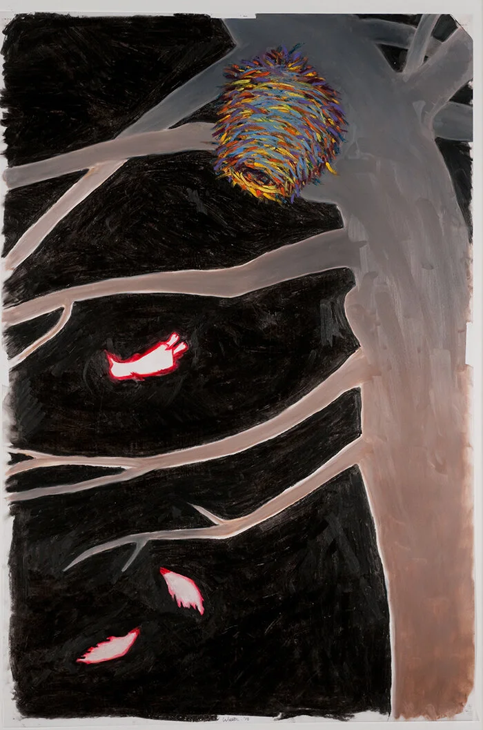 Kinglet, 2010. Oil pastel on polyester film.