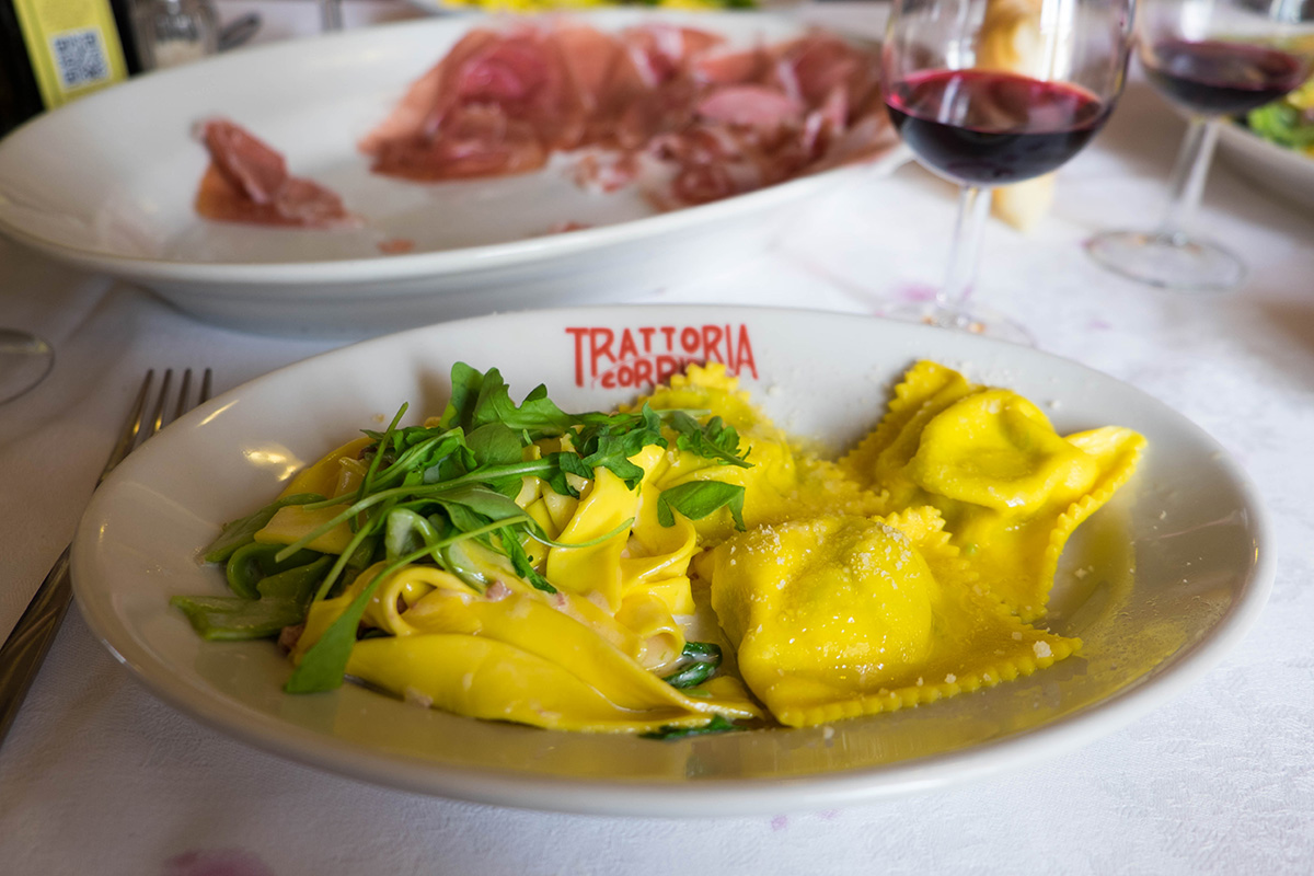 Trattoria Corrieri - Our first meal after a long flight. This is just one part of our very long meal. 