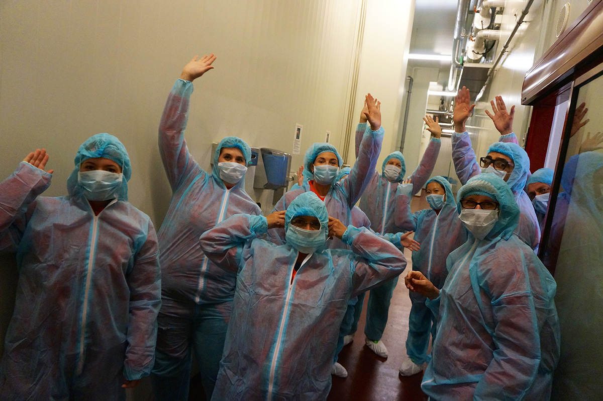 Our hot outfits to check out the prosciutto making facilities.
