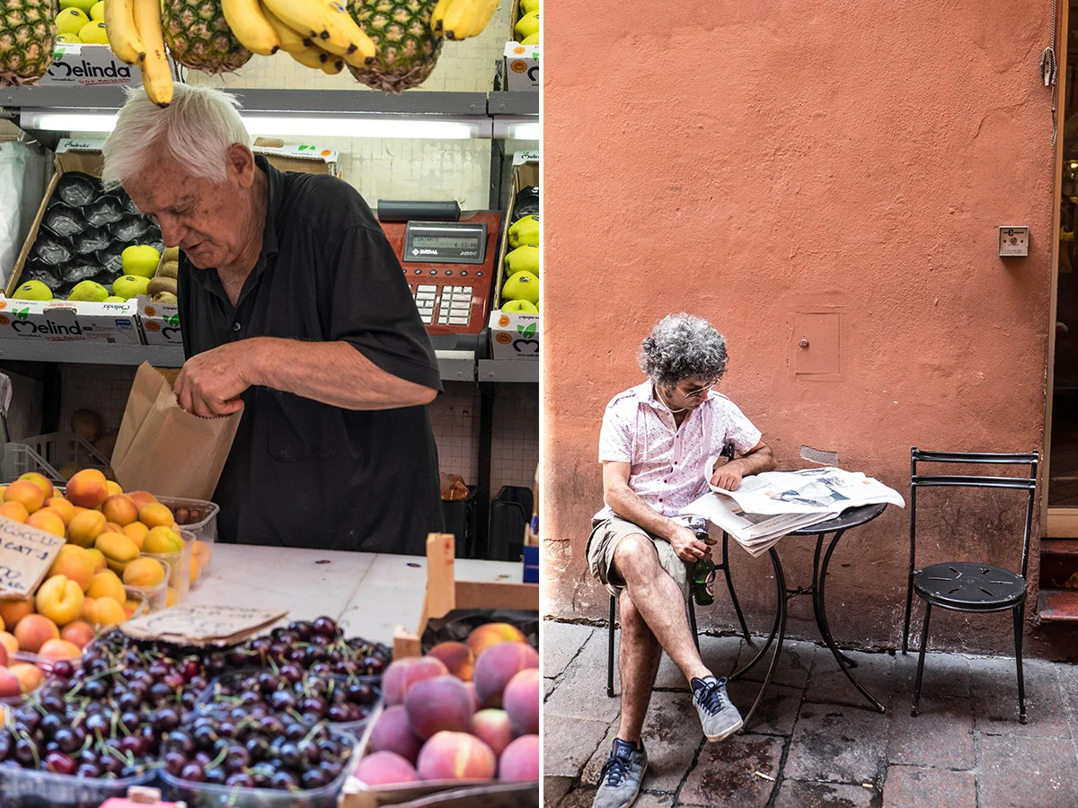 The streets of Bologna.