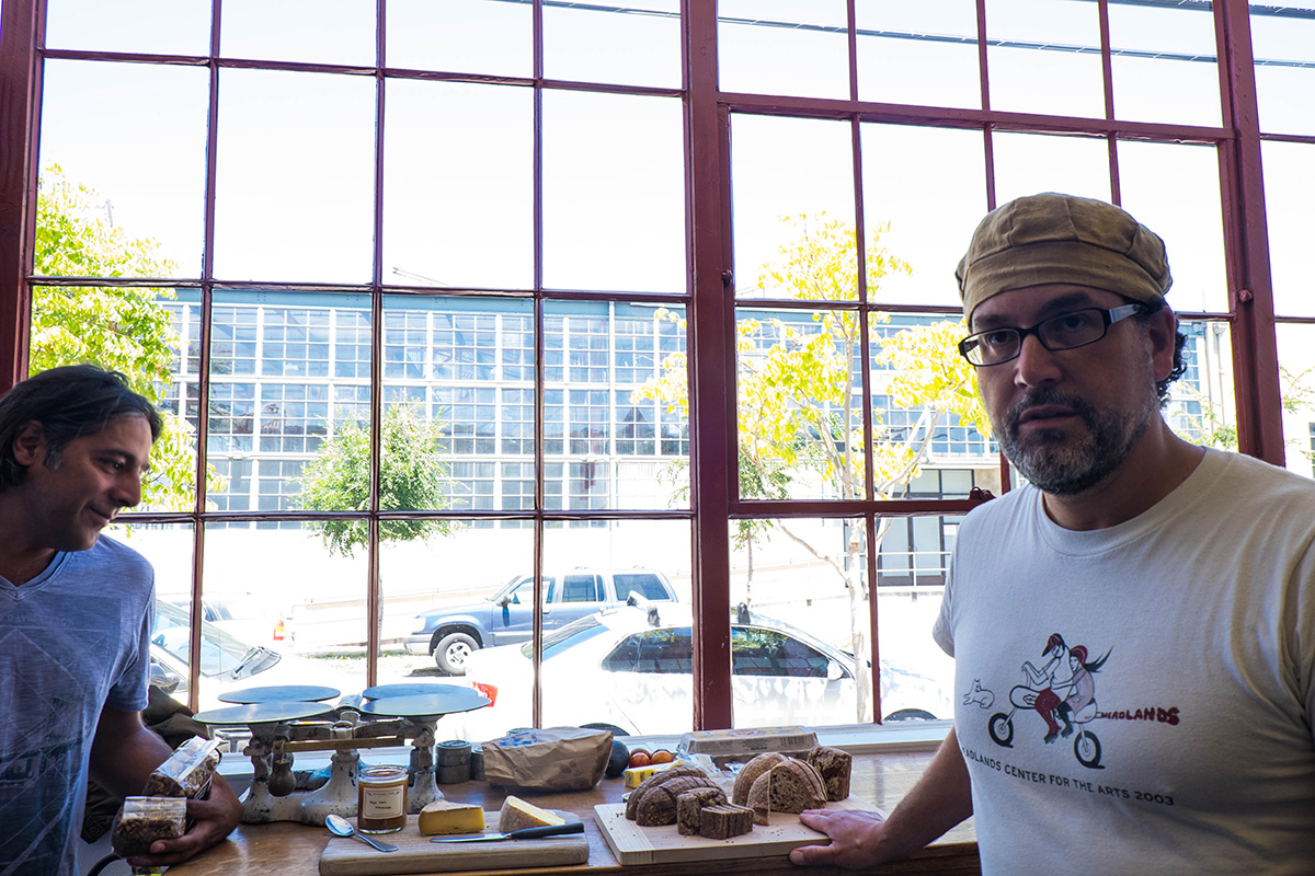 Eduardo explaining his breads.
