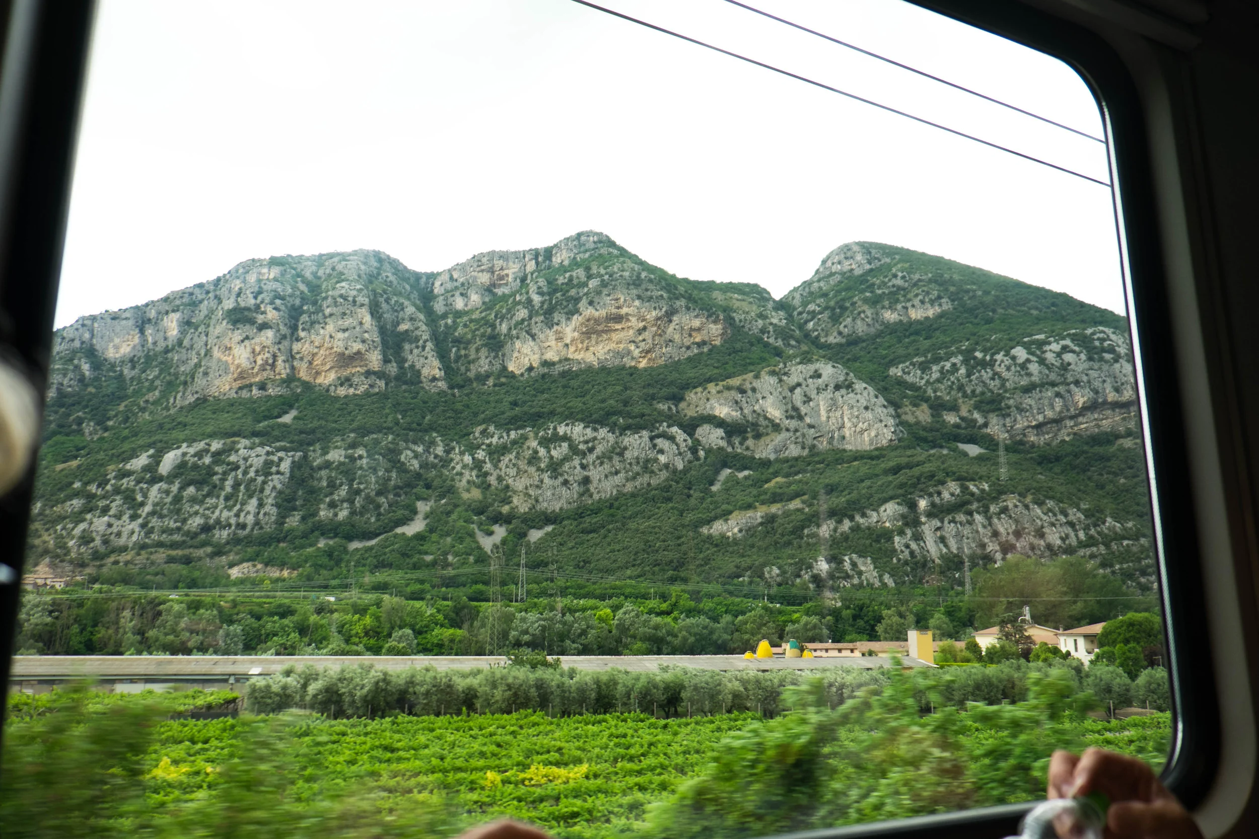 On the train through the Dolomites.