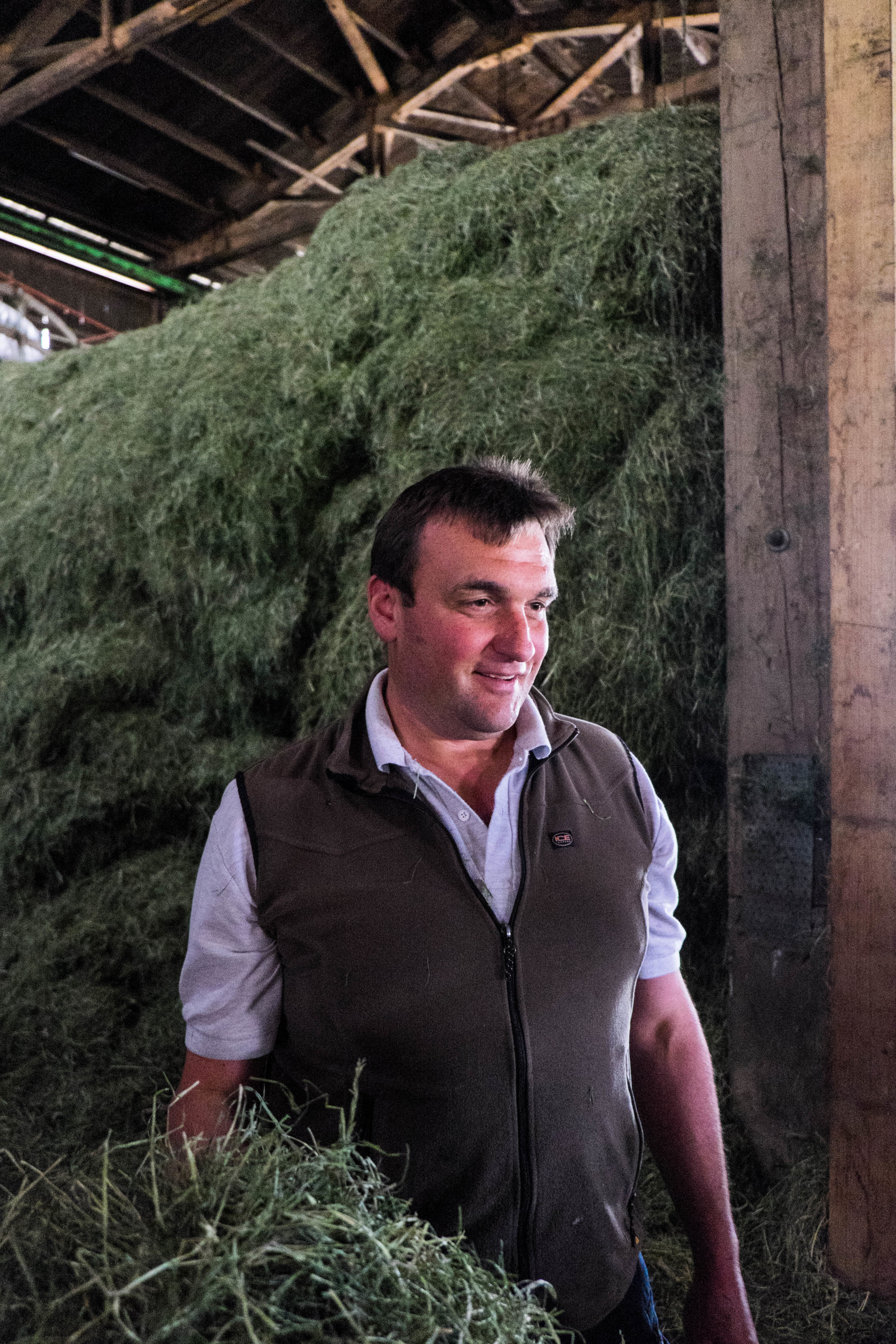 All the grass behind Mr. Kogel is turning into hay for storage so when winter comes, the cows will be eating that.