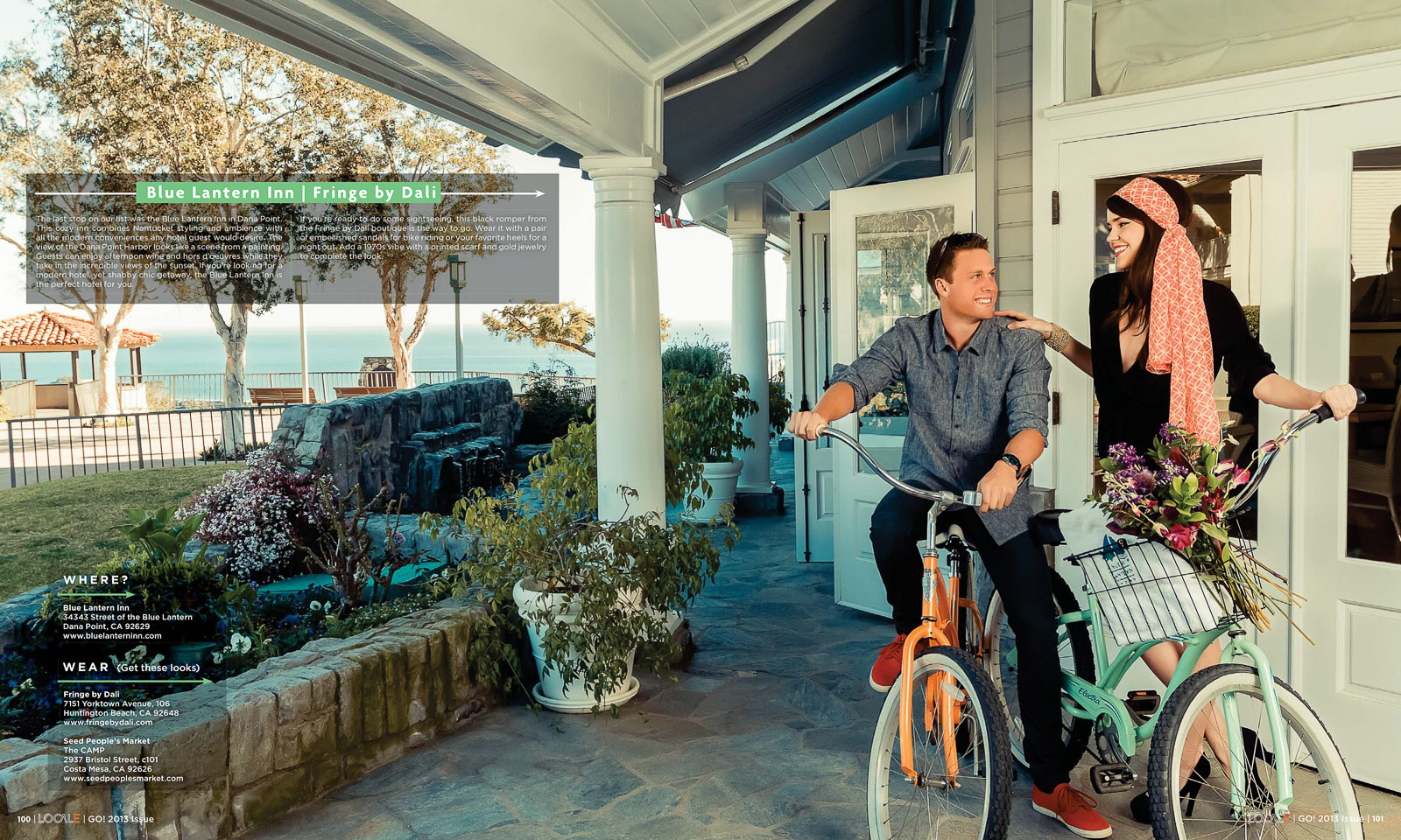 Last image from the first fashion editorial with Locale back in March 2013. Blue Lantern Inn had these bikes for their guests to use. So we decided to put them to good use and show a cute flirtatious couple.