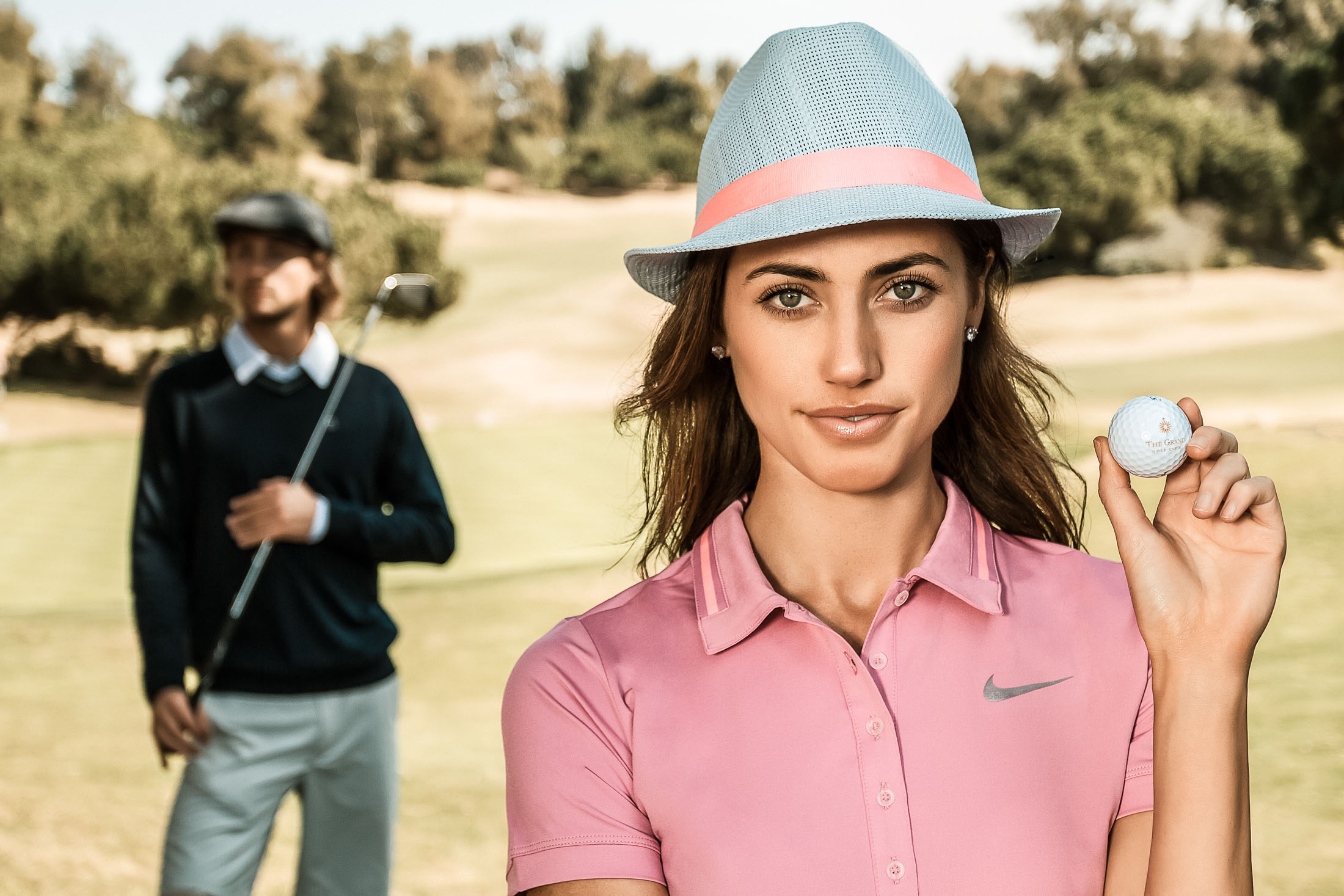 Just beautiful. But what a hectic day. Its all about time management. We were shooting at five of the best golf courses in San Diego. Only one hour of scheduled time at each location. 10min for meet and greet; and to make sure the whole crew is there (people always get lost - resorts are huge and it takes time). Moving equipment and garment bags from the car trunks to golf carts take time. Everything little thing counts. It took 10min to go in and out of the photoshoot location on the courses. We had to use the GPSs in the golf carts to navigate the crazy designs of some of the courses. We used 2-3 big golf carts. 30min to setup and pack up. Models get styled during this time as well. 10min for photoshoot - that includes lighting changes. Its all about the preparation and the shot list. You can never be prepared enough for such a hectic on-location shoot that includes multiple locations all over San Diego with two models. Not to mention, the particular sections of the golf courses had to be shut down so we don't get hit. Hence, we had to absolutely make sure we are exactly on time.
