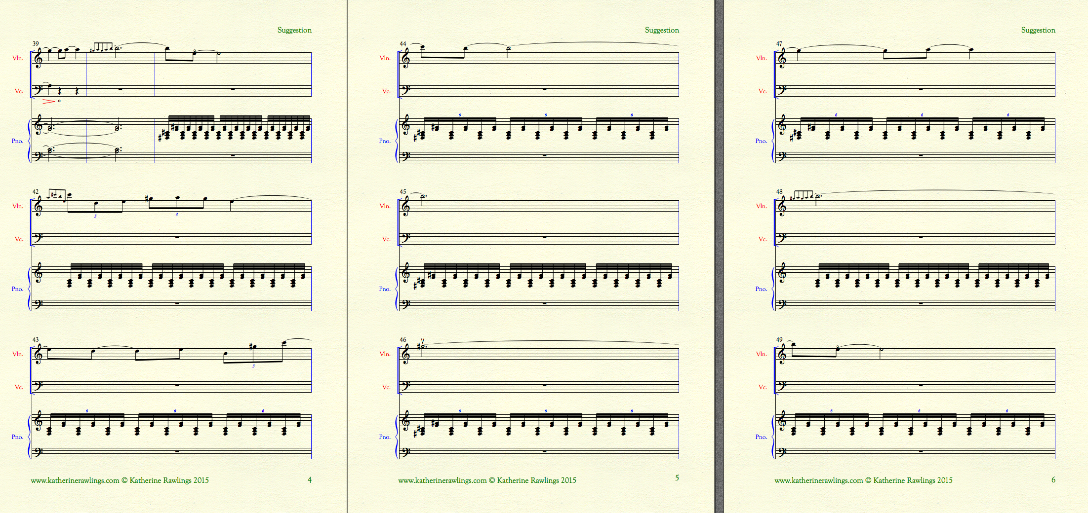 Example of Section B with "Philip Glass-y" piano accompaniment