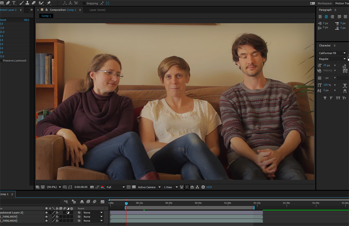 Left Katherine, middle Ailsa, right Simon.