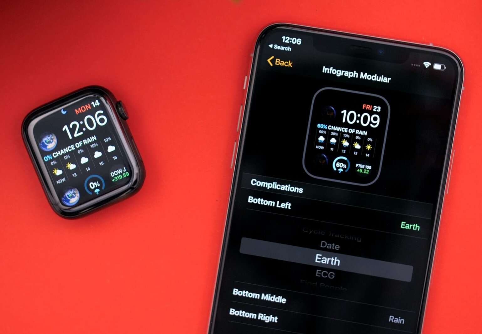 The watch face is entirely customisable so you can put whatever you like on it using third party apps
