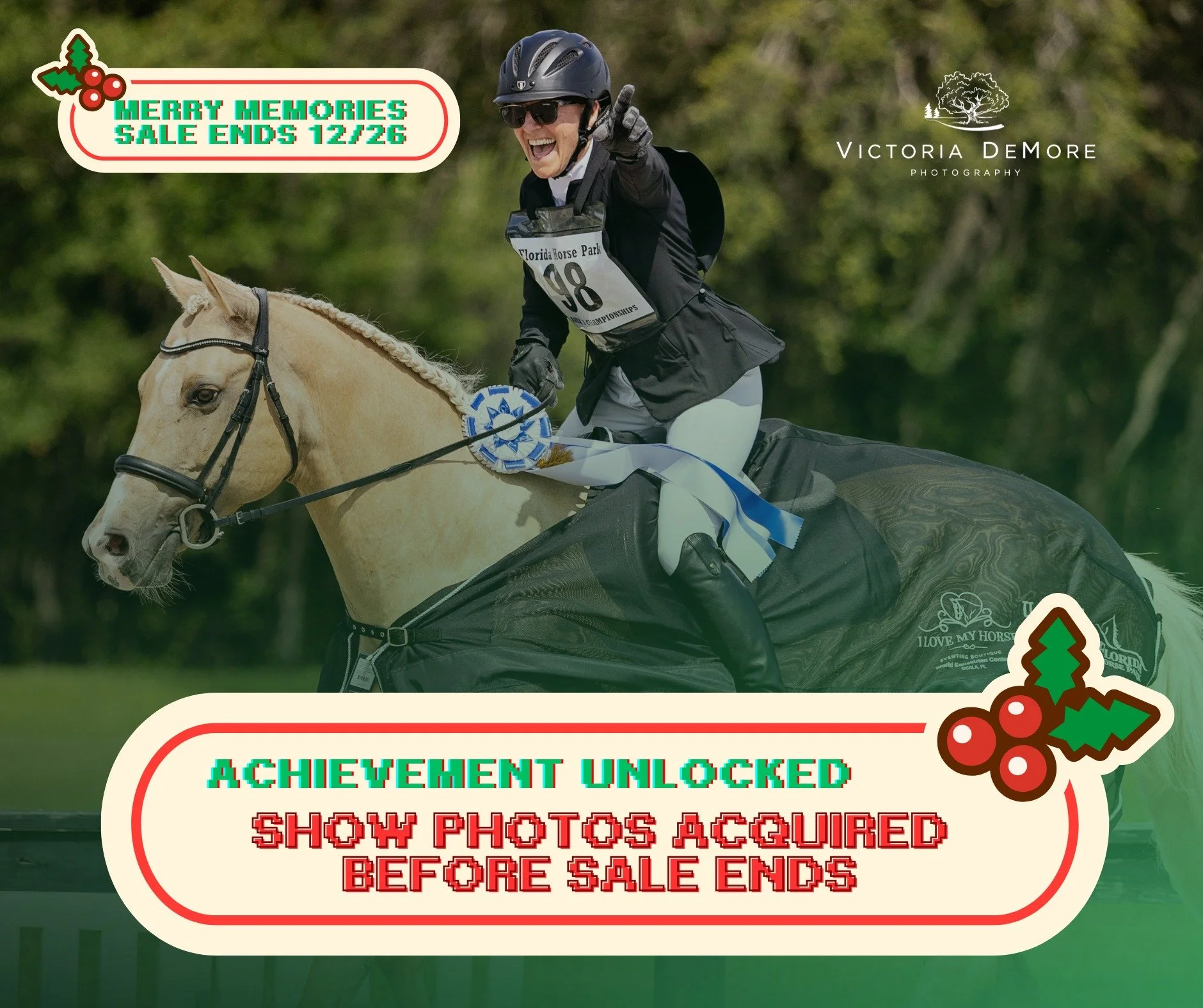 🏆 ACHIEVEMENT UNLOCKED 🏆
✨ Show Photos Acquired ✨

The Merry Memories Sale ends TONIGHT (12/26) 🎄

Score 20% OFF orders of $100+ on active horse show galleries 🐎📸

🔓 Use code VICTORIAGIFT

⏰ No respawns. No extensions.

SHOP NOW 🔗 IN BIO