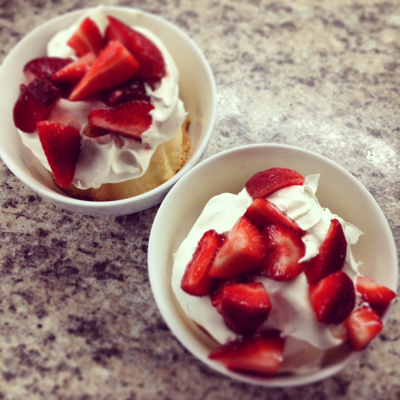 We aren't really a dessert family (I would rather have my cupcake/dessert for breakfast it would seem OR we have our 2am kitchen parties when we then feel the need to have our dessert), but how can you resist a Strawberry Shortcake!?