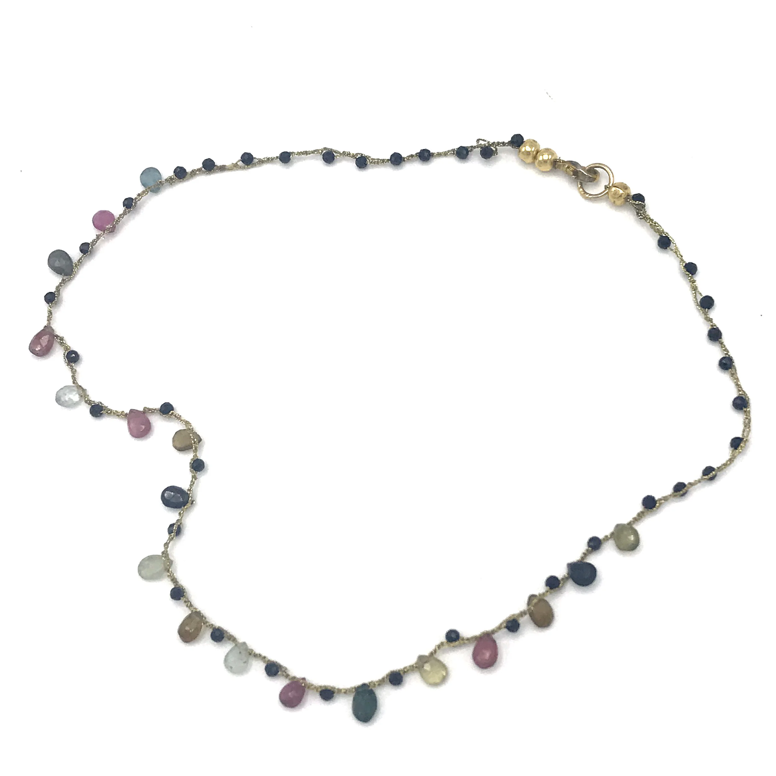 necklace.tourmaline and iolite on gold thread.jpg