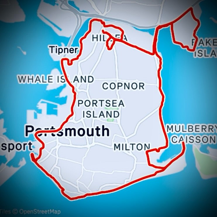 L o o k  a t  m y  m a p 😝
22 miles around Pompey done ✅

I am so unbelievably proud of this one. From freezing cold early starts, wind, rain, aching legs, sore ankles, bruised toes and all the moments I questioned why on earth I signed up for this&