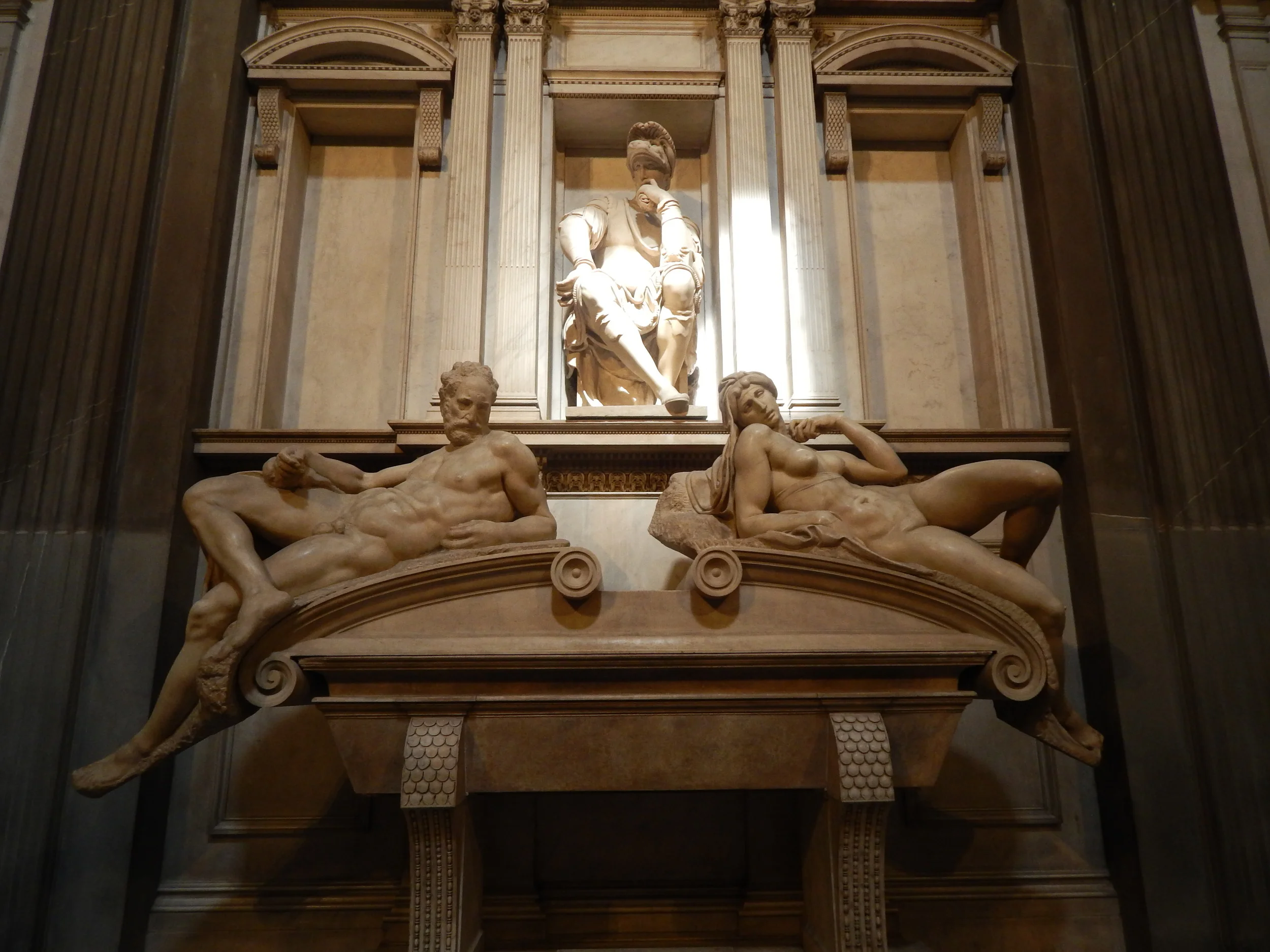 Tomb artistry by Michelangelo for Lorenzo the Magnificent di Medici