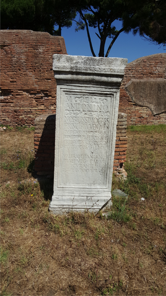 The damnatio memoria of Emperor Commodus.
