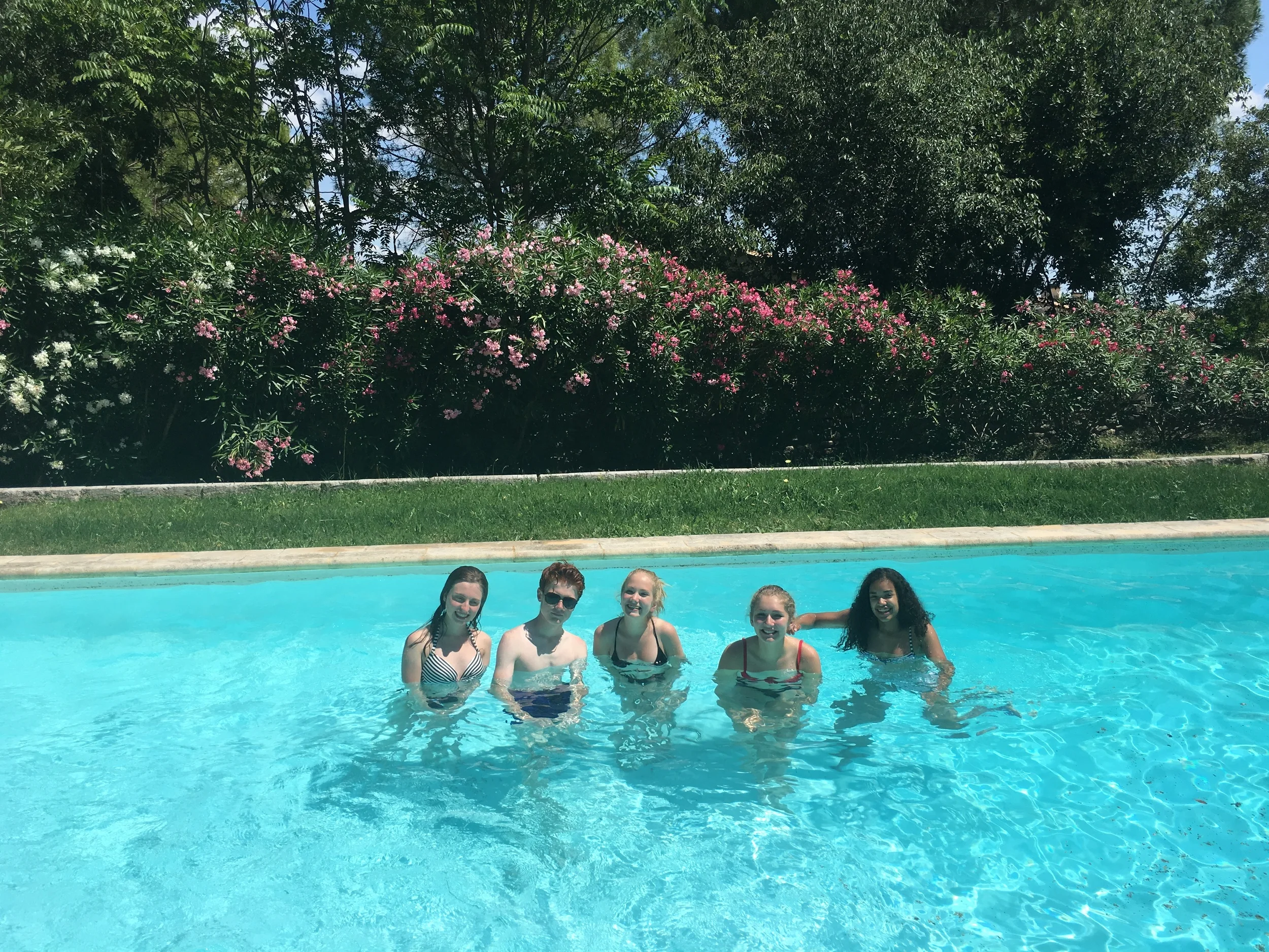 Enjoying the sunshine at Laurent's house in Sommières.