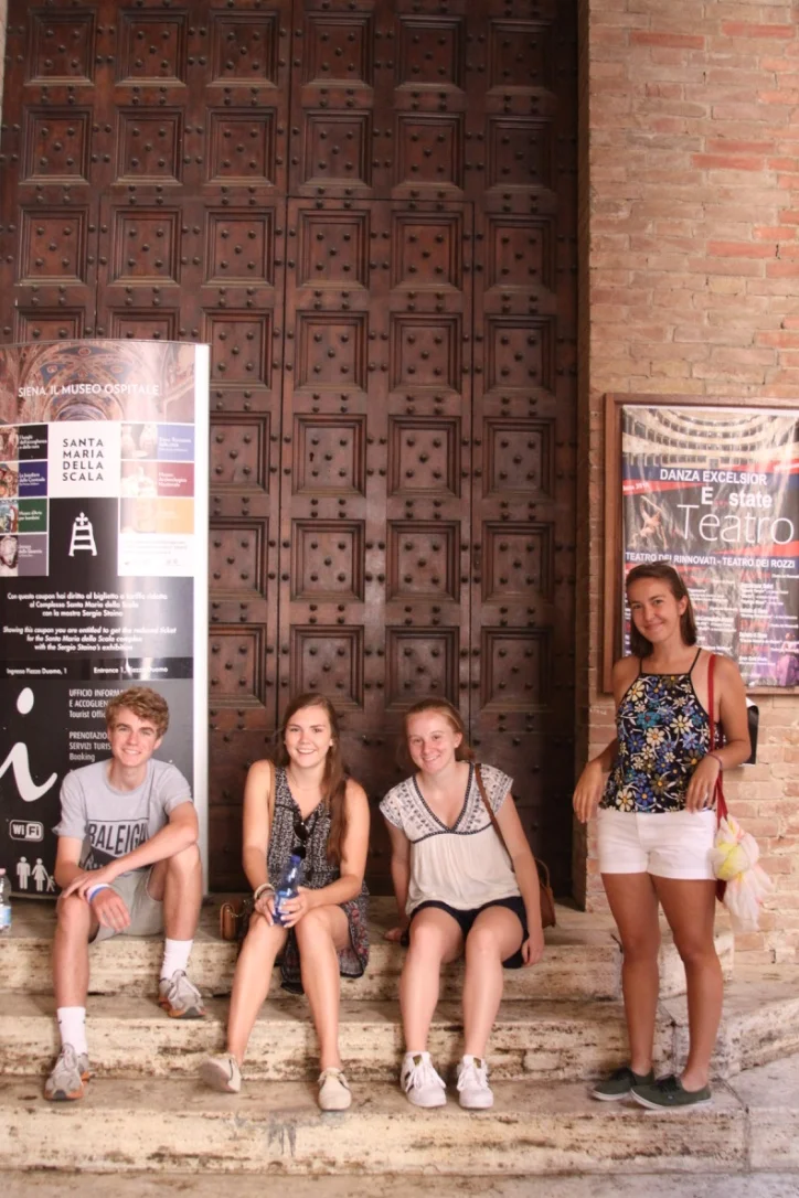 Taking a break on our day trip to Siena