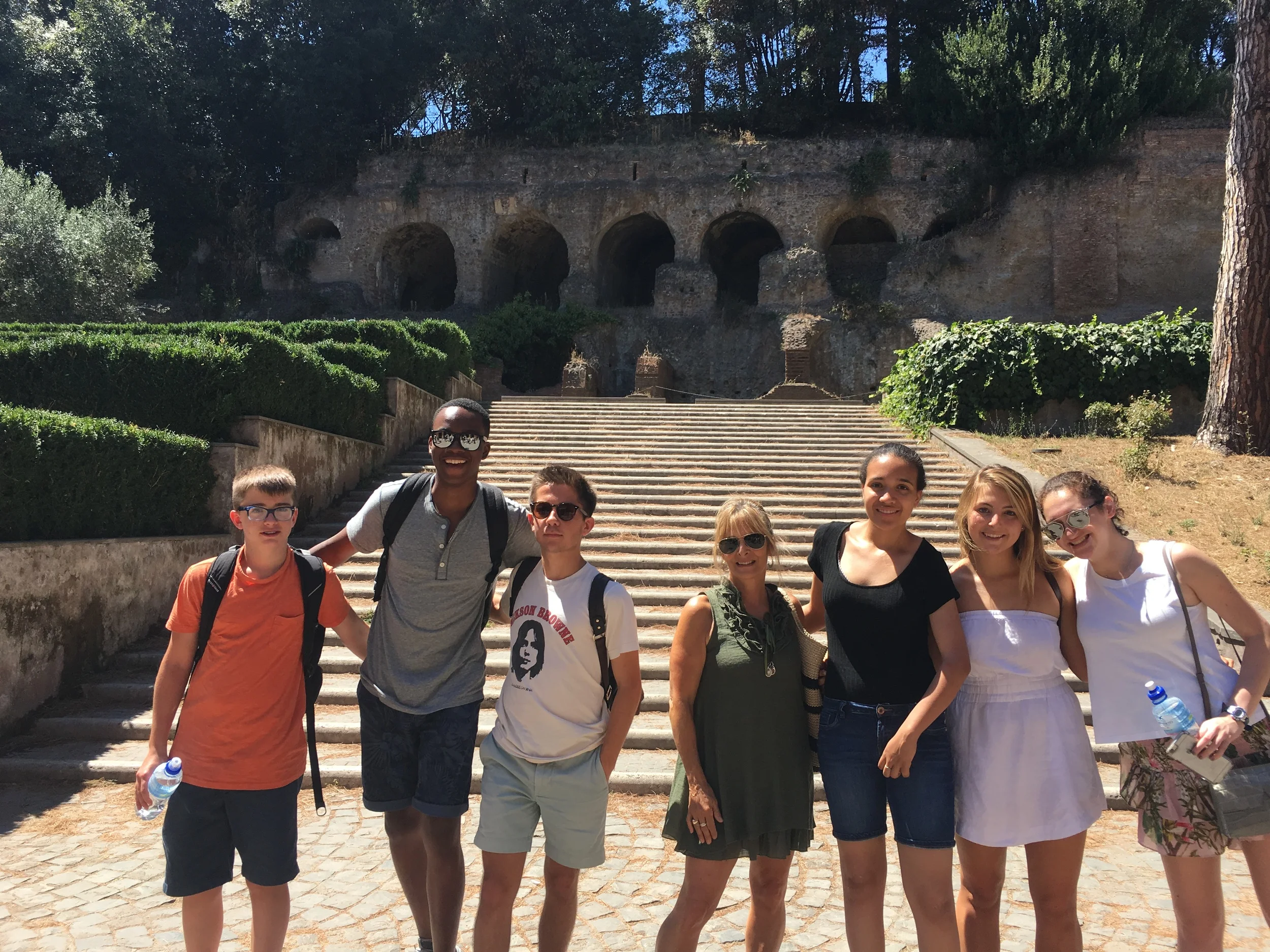 The whole group at the foot of the Palatine Hill