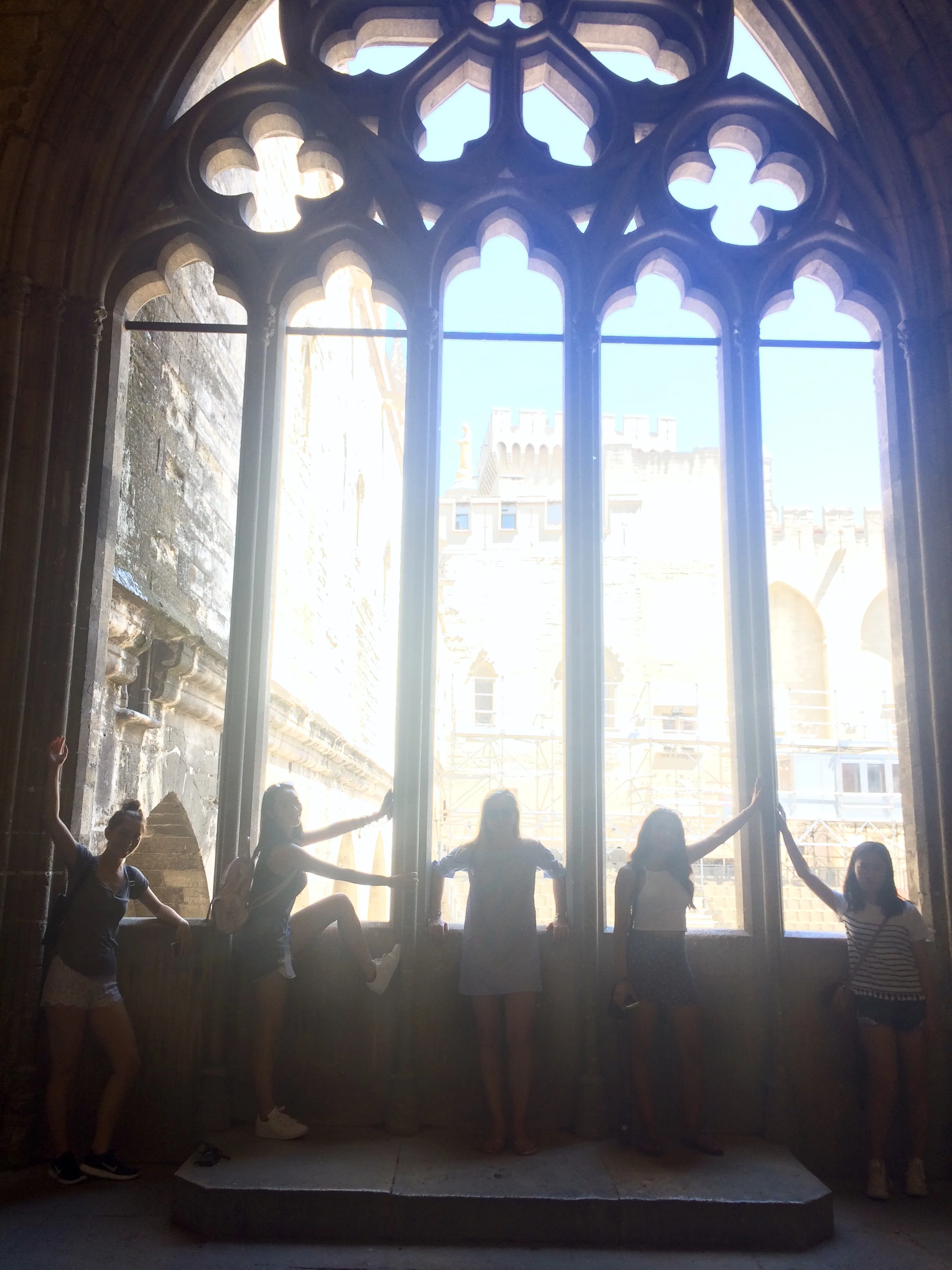Shadow posing inside the Palais des Papes (the Papal Palace) in Avignon.