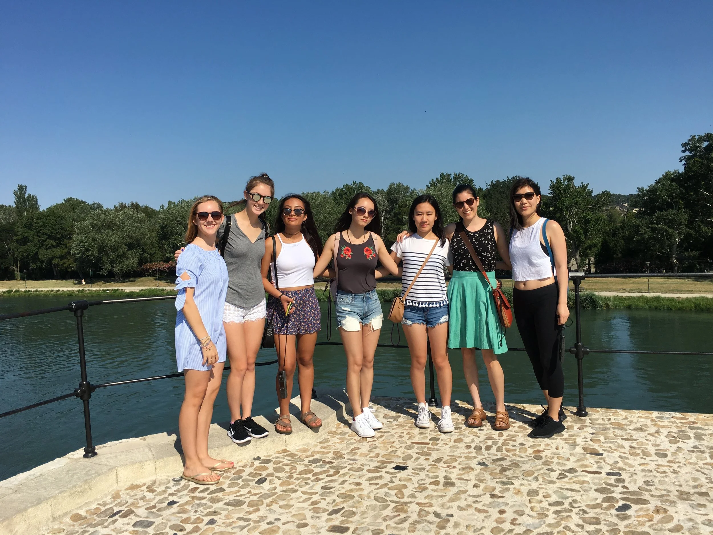 On the famous Pont d'Avignon, right after we sang and danced.