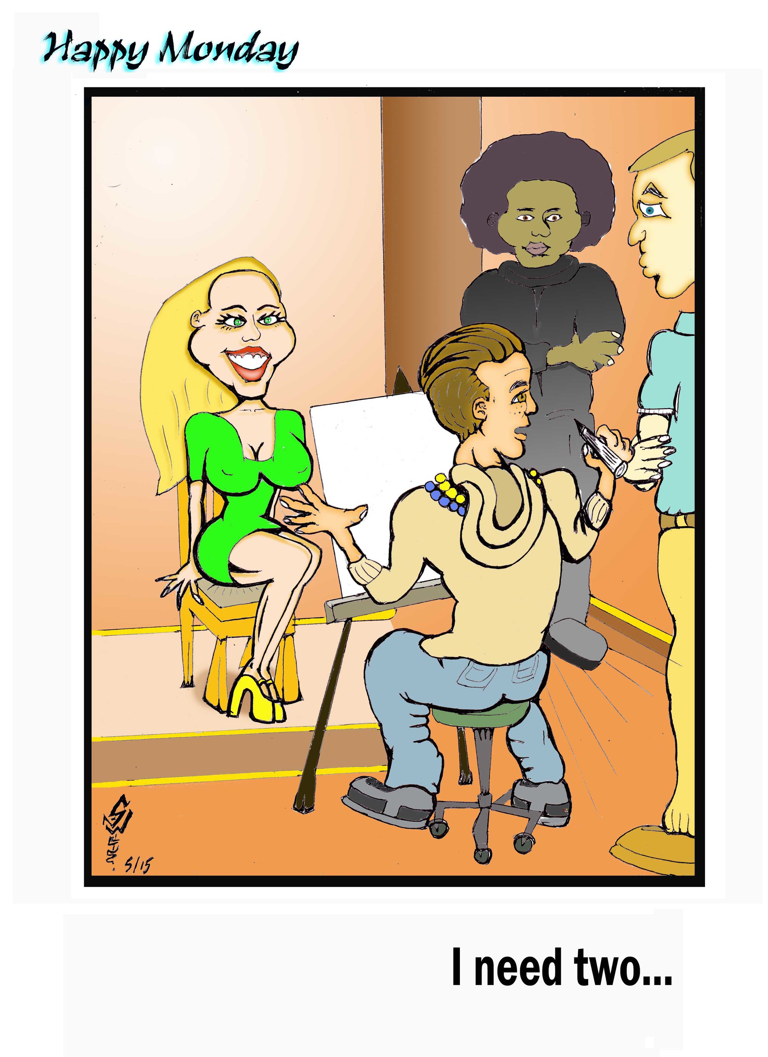 Been auditioning for caricature position- they want me to only use one hand and do it from outside in instead of inside out:- learn, unlearn, relearn, I'm going bizzerk!!