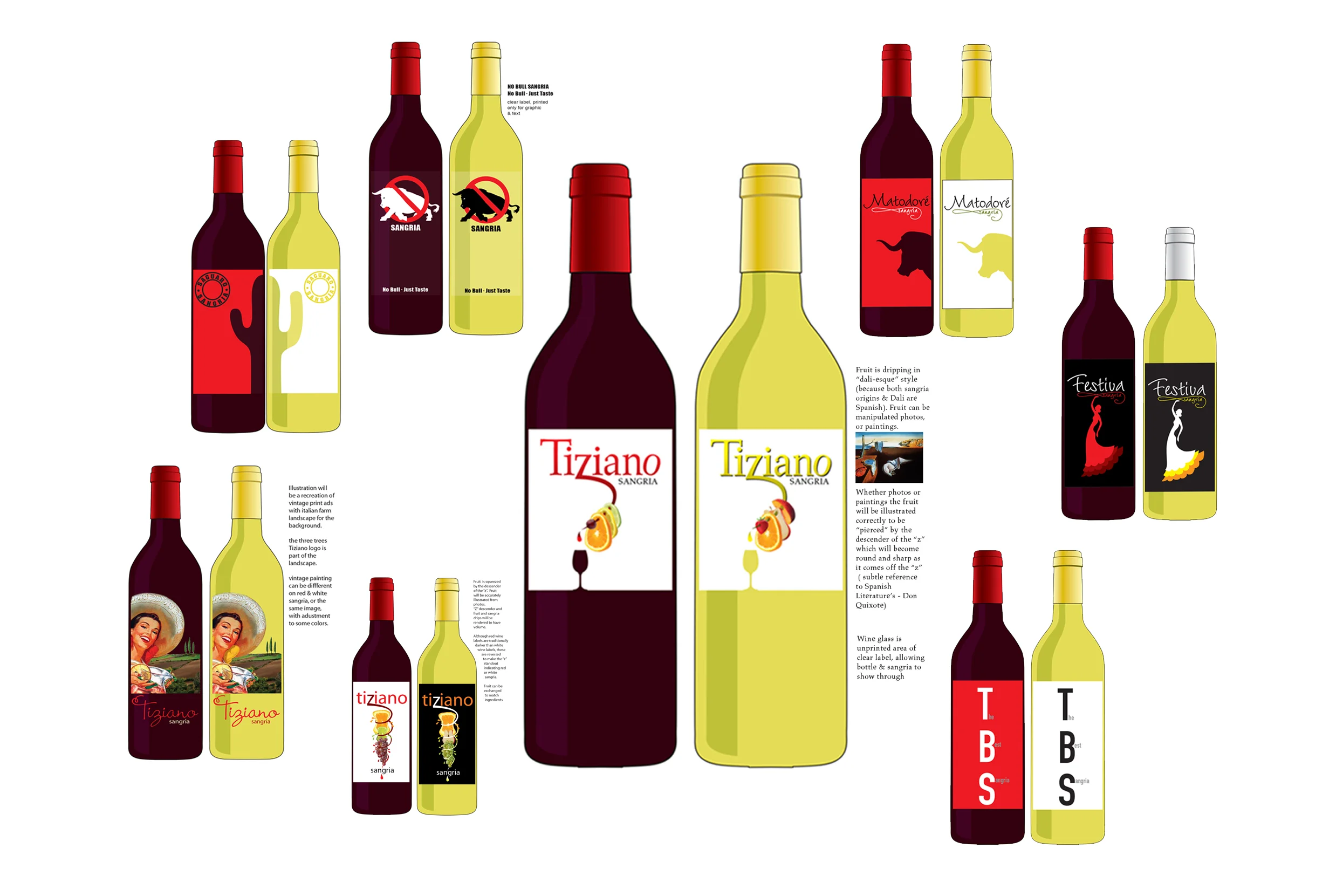 Concept Sketches for New Sangria Brand