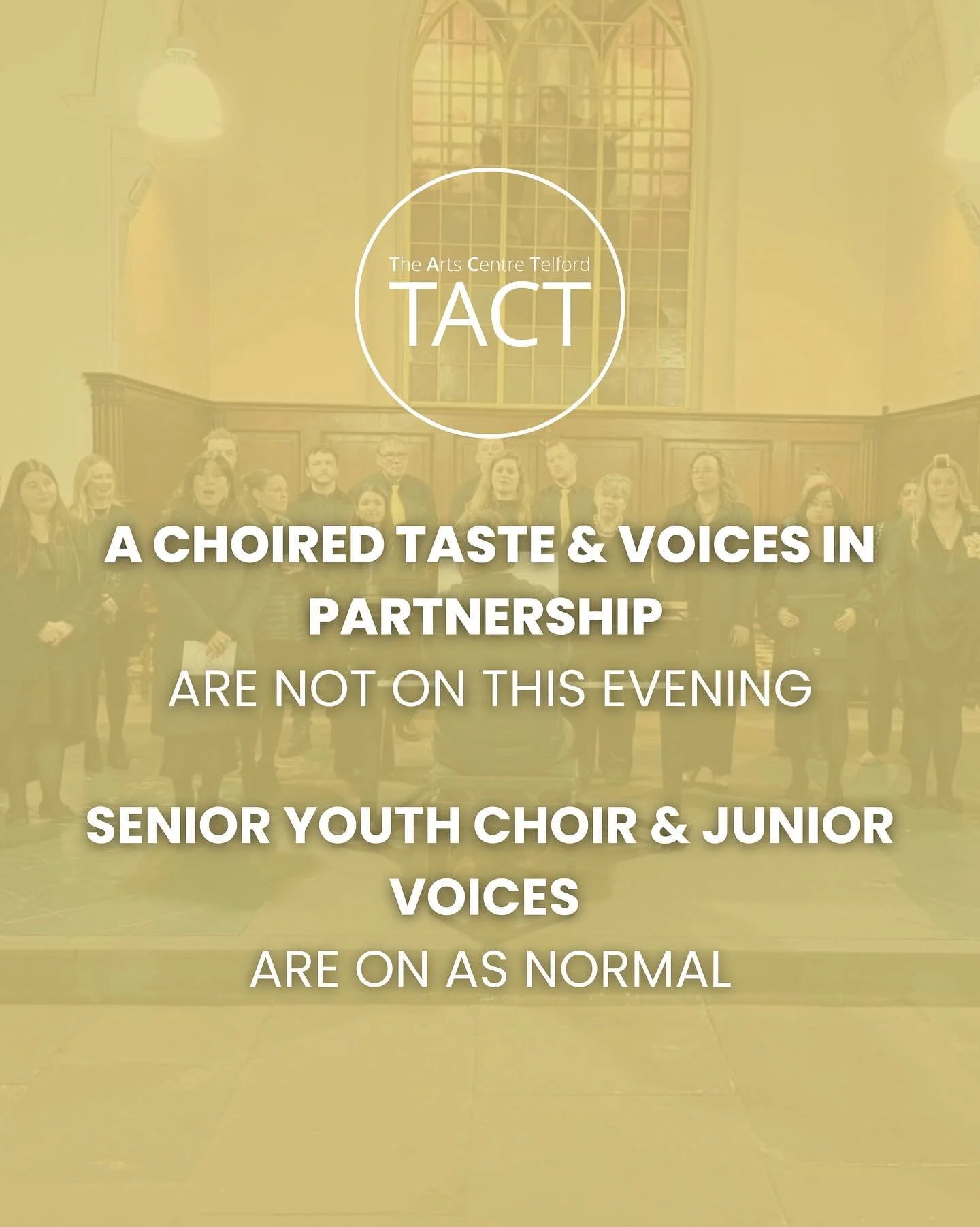 🌟 Just a quick reminder that there is no A Choired Taste or Voices In Partnership rehearsal this evening.

🌟 Senior Youth Choir and Junior Voices will run as normal.

🌟 Seniors and Juniors, we will see you tonight and we look forward to welcoming 