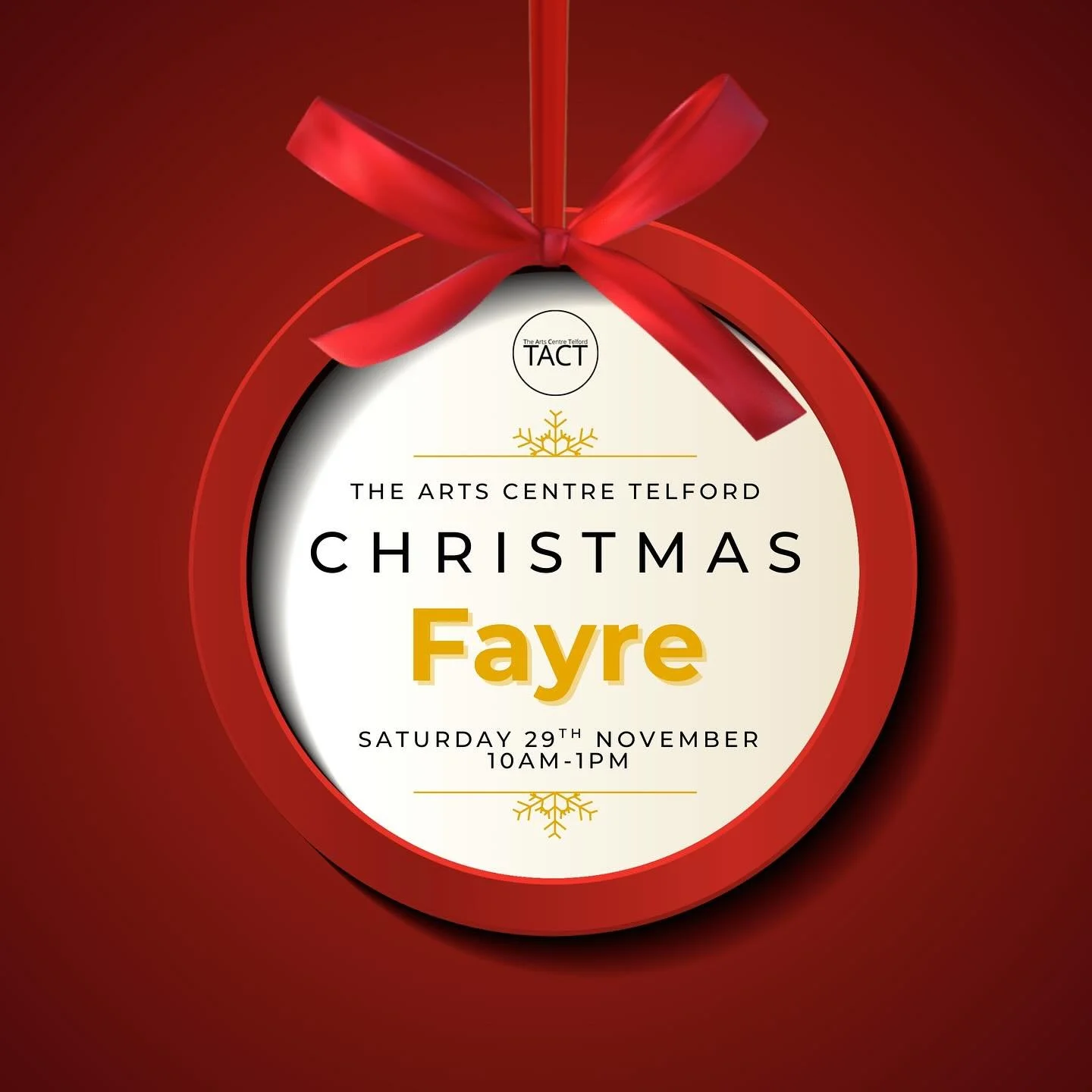 🎄 TACT CHRISTMAS FAYRE 2025 - LOCAL BUSINESSES GET IN TOUCH

🎄Our Christmas Fayre is on Saturday 29th November from 10am-1pm and we are taking bookings from local businesses to run stalls at the Fayre. It was a fantastic day last year and we can&rs