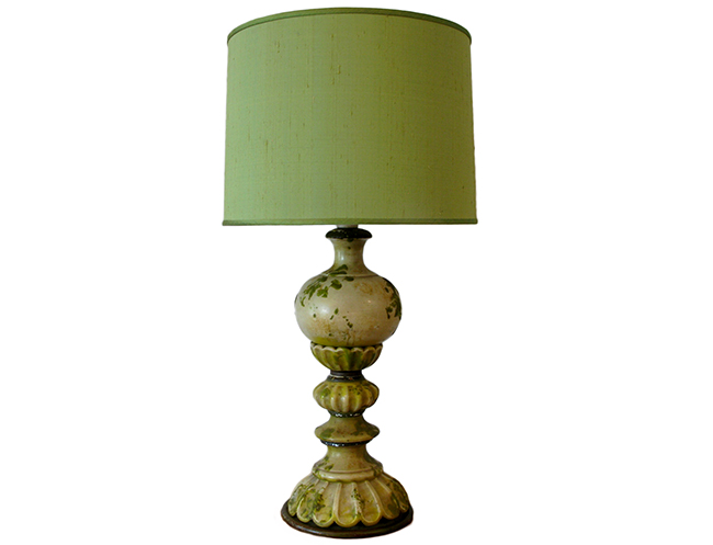 Oversized lamp with silk shade: $390
