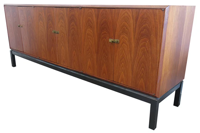 Walnut credenza on black base with brass detailing.jpg
