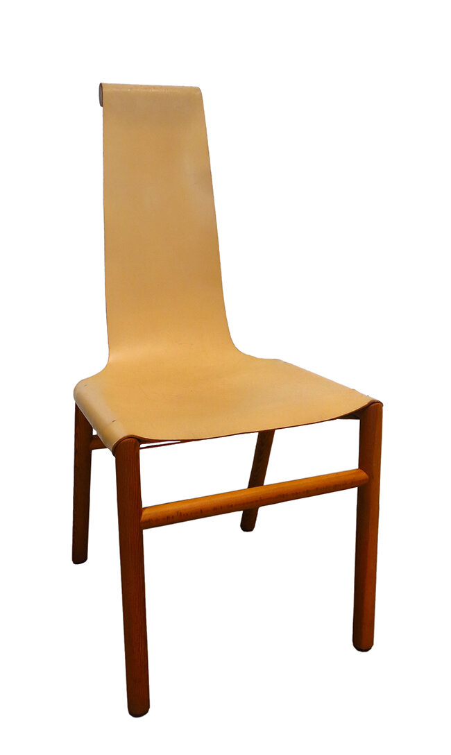 Custom Chair With Sling Leather Seat, Custom Dining Chairs Atlanta