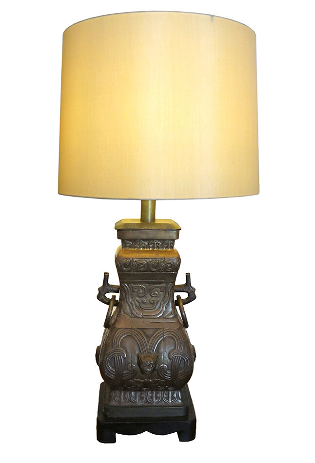 Bronze table lamp: $640