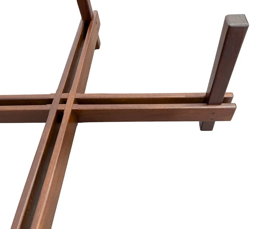 Marbel topped cocktail talbe with walnut base - Mid century modern .jpg