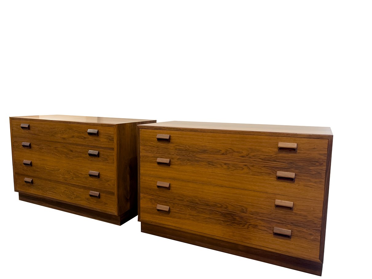 Four drawer rosewood chests: Sold