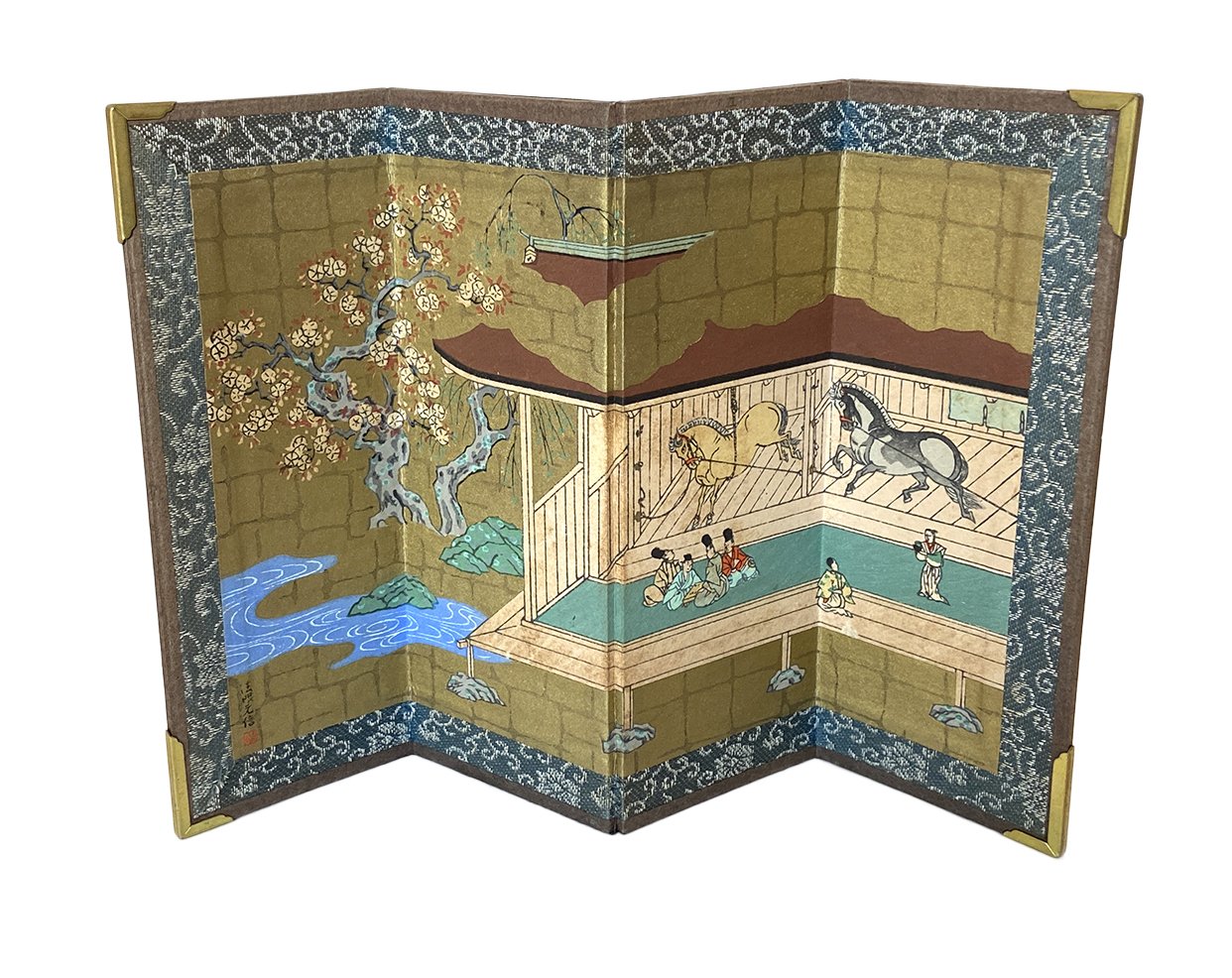 Japanese miniature four panel screen: $130