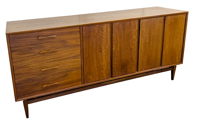 Walnut dresser with bifold doors: $2300