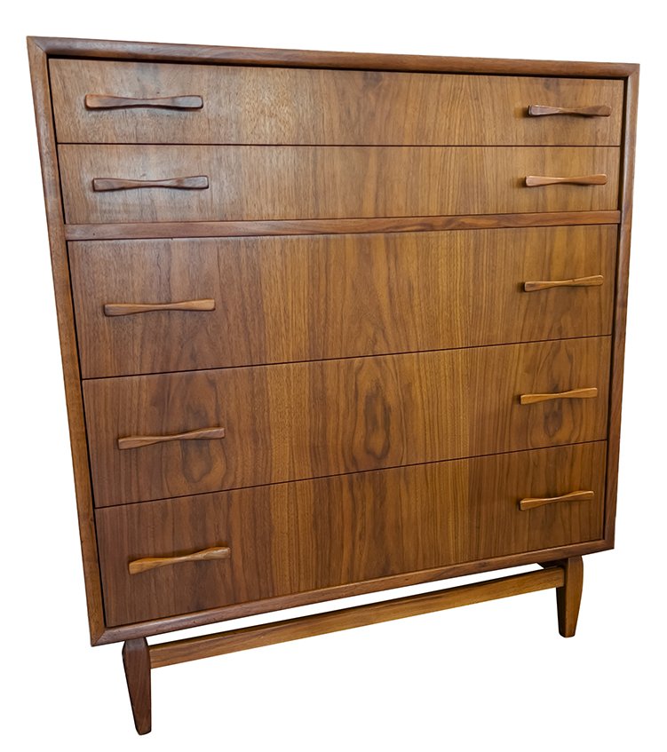 Walnut high chest: $1100