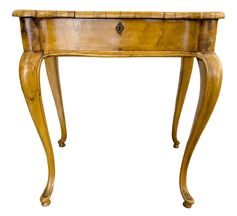 Italian burl wood side table / vanity: $1470