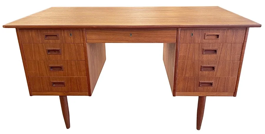 Petite four sided teak desk: $1900