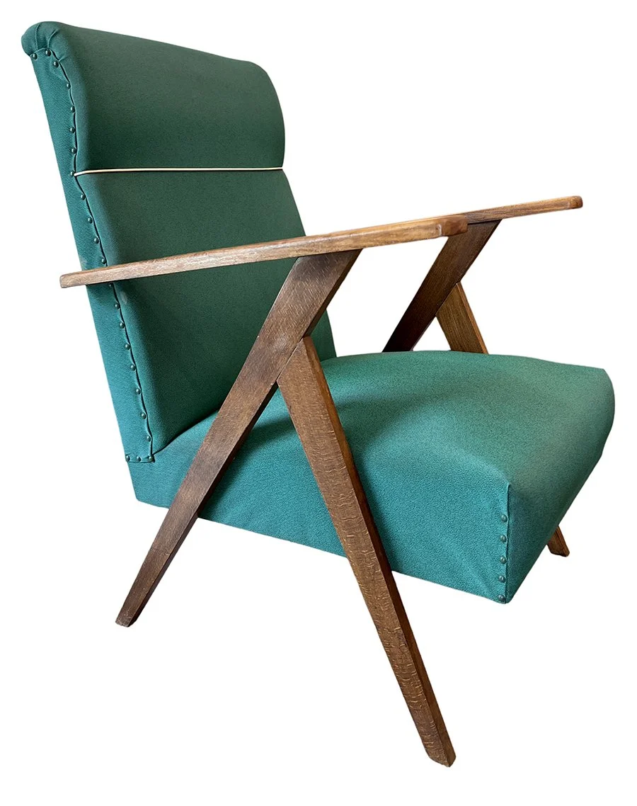 Green vinyl chair: $770