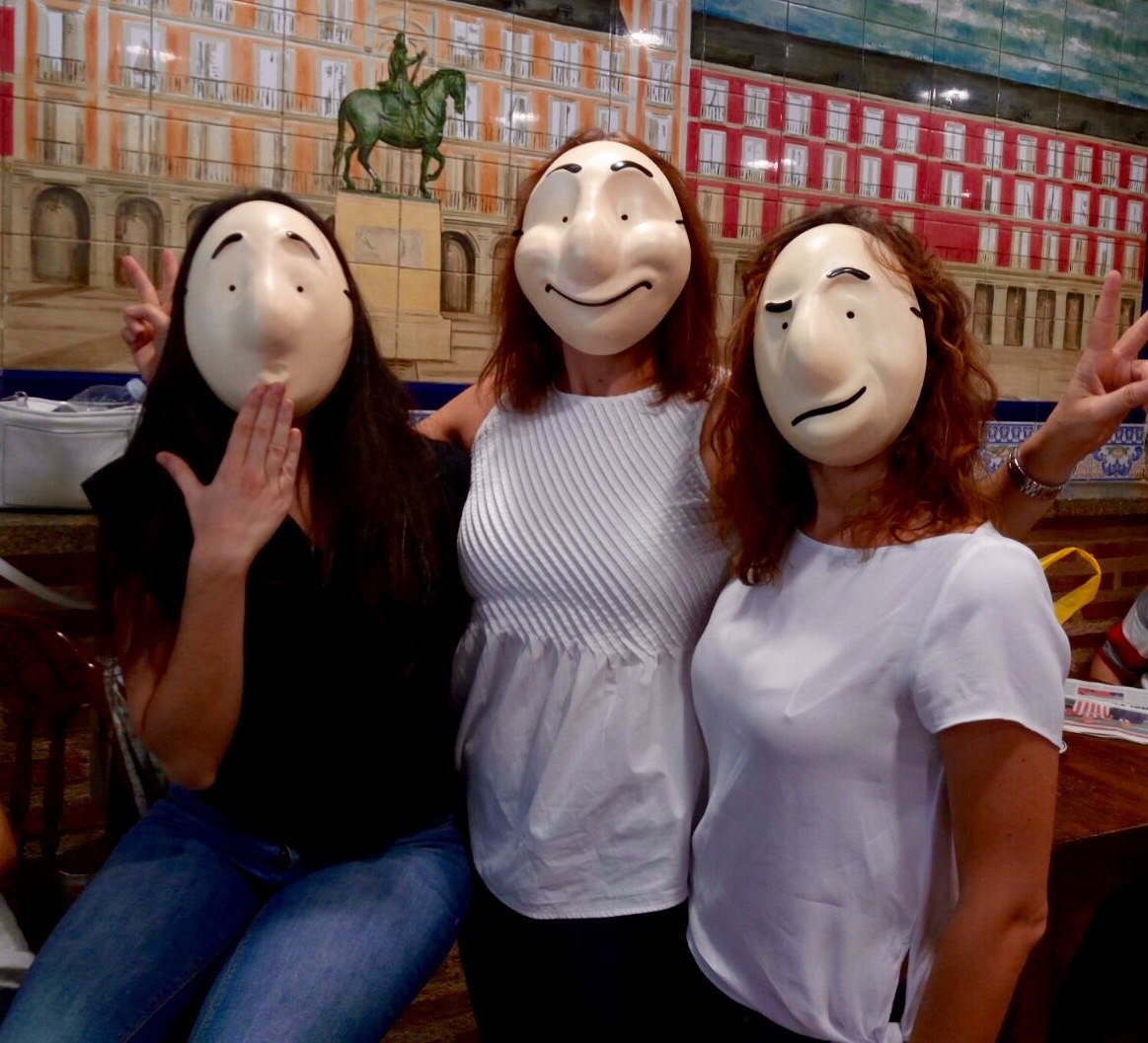 Secondary school teachers with Laval masks (Trestle masks)