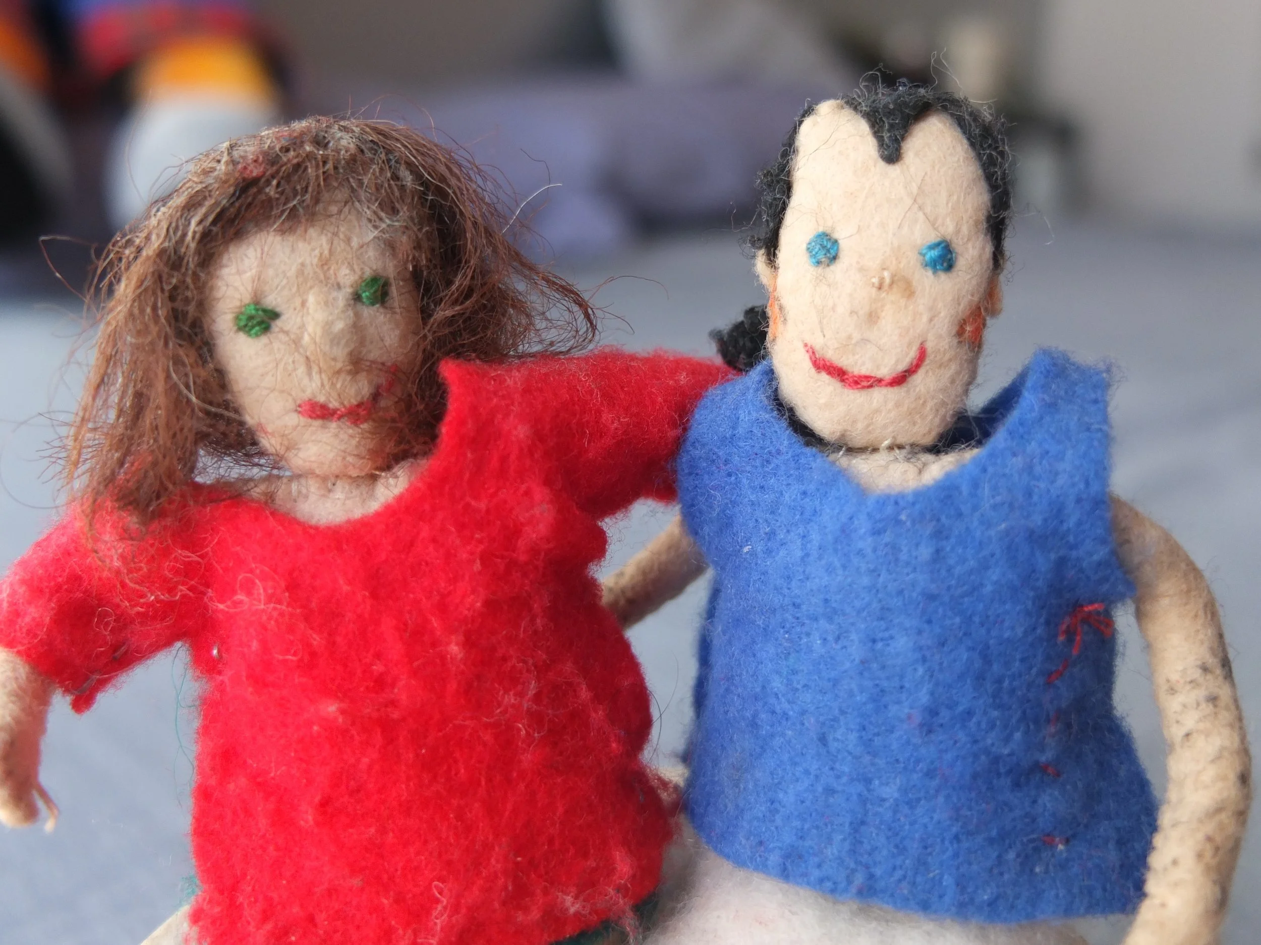 Chris and me - my favourite finger puppets that Chris made.