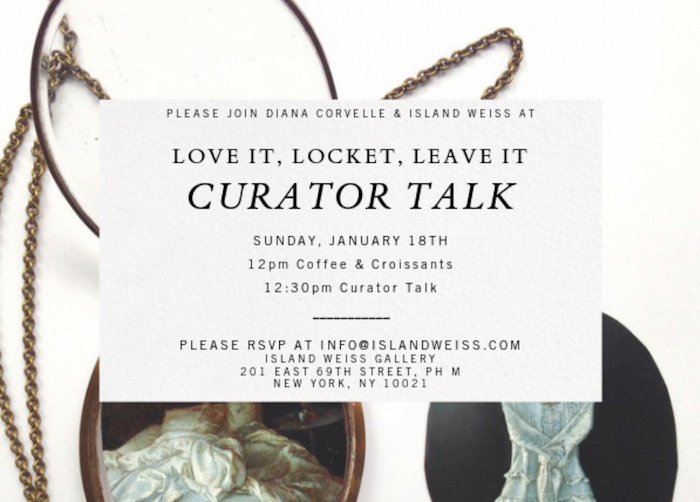 Postcard design by Zoe Sua Kay, featuring locket by Dina Brodsky