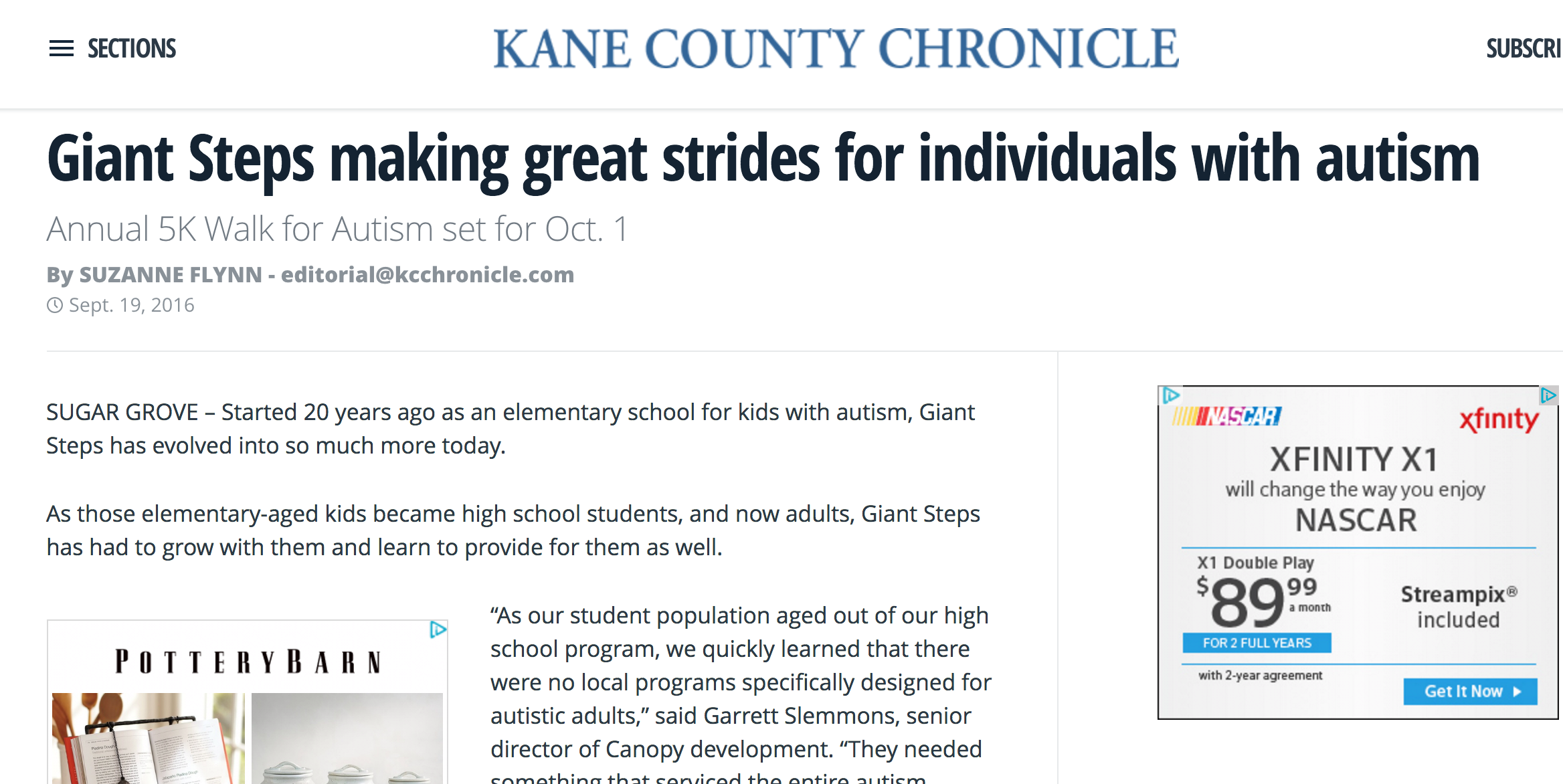 Giant Steps making great strides for individuals with autism